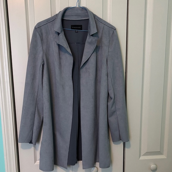 Premise Jackets & Blazers - Premise Women's Slate Blue suede like Jacket